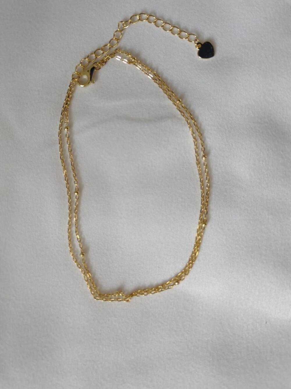 Ankle Bracelet Double Curb Link 7.5-9.5"L Sterl Silver 925 Yellow Gold Plated - Picture 4 of 9
